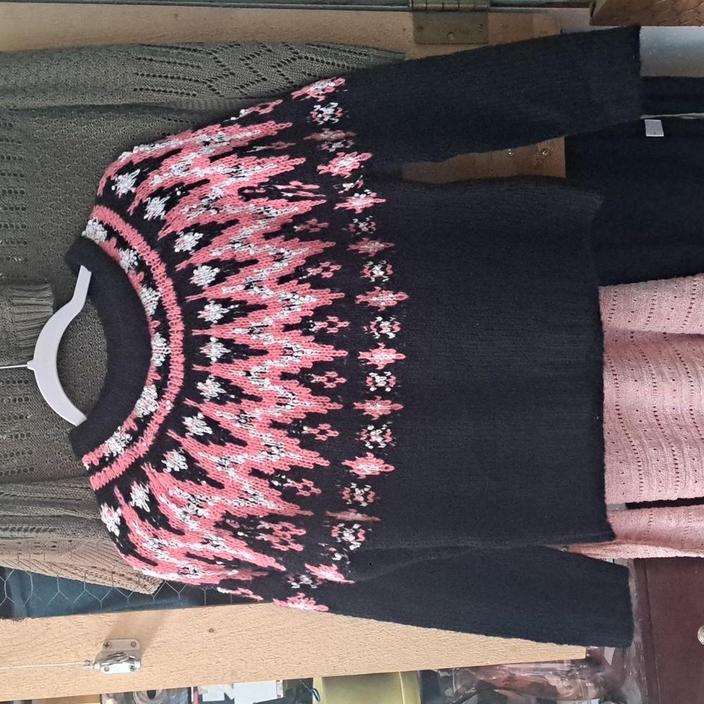 Hooked up crop fair isle style sweater